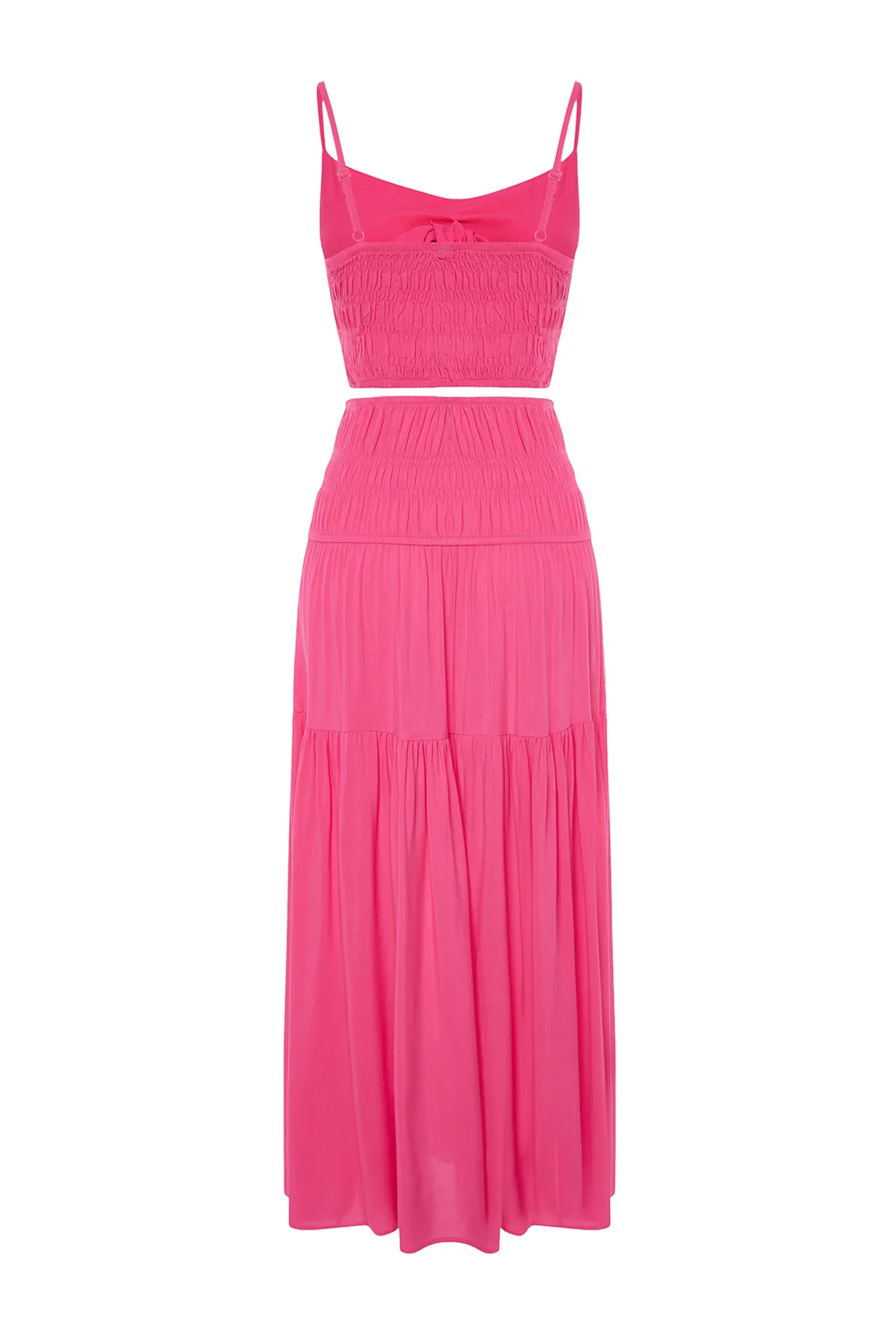 Trendyol Collection  Set aus gewebtem, gebundenem Blusenrock in Fuchsia TBESS24AU00026