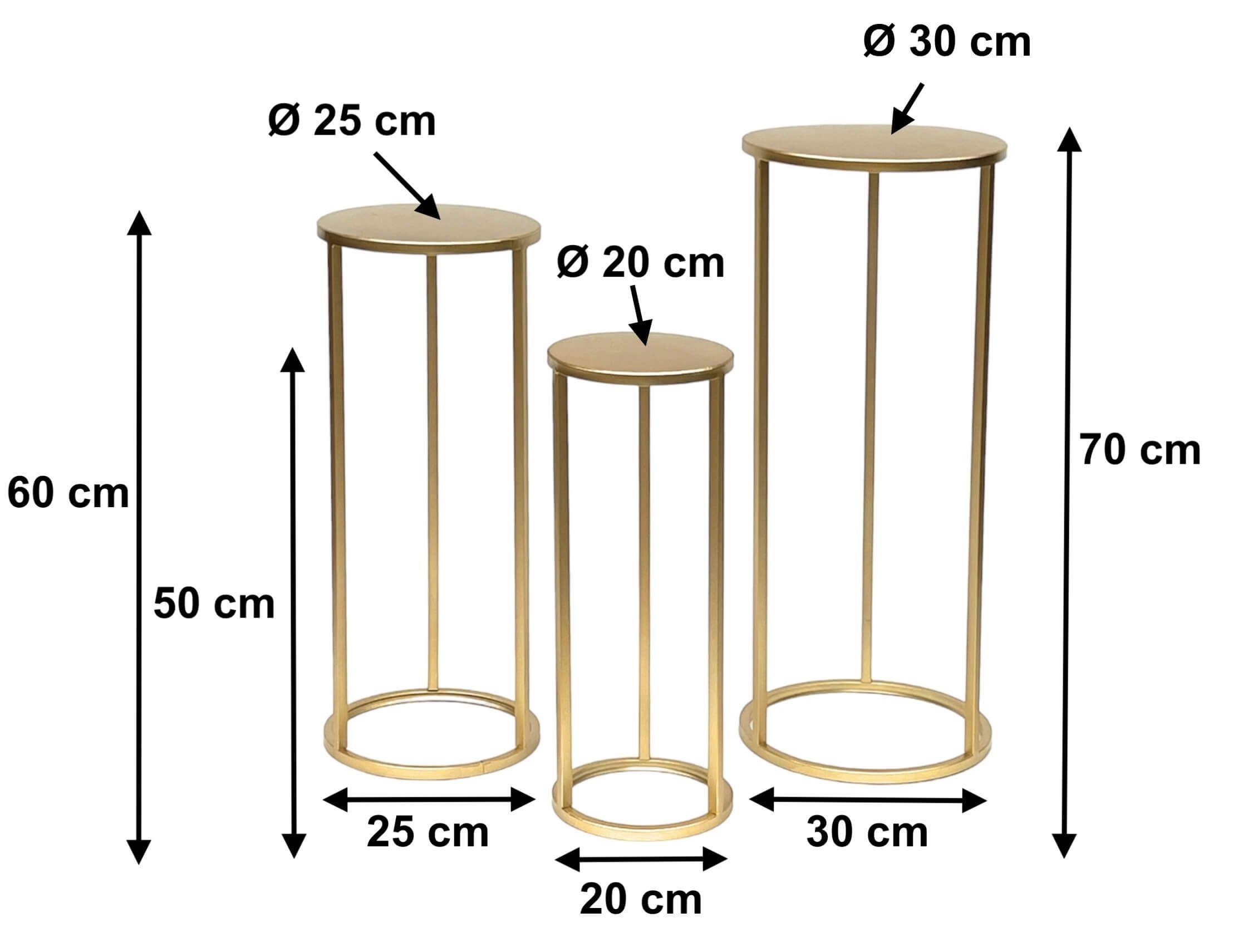 DanDiBo Blumenhocker Blumenhocker Metall Gold Rund Blumenständer 96510 3er Set (3er Set)