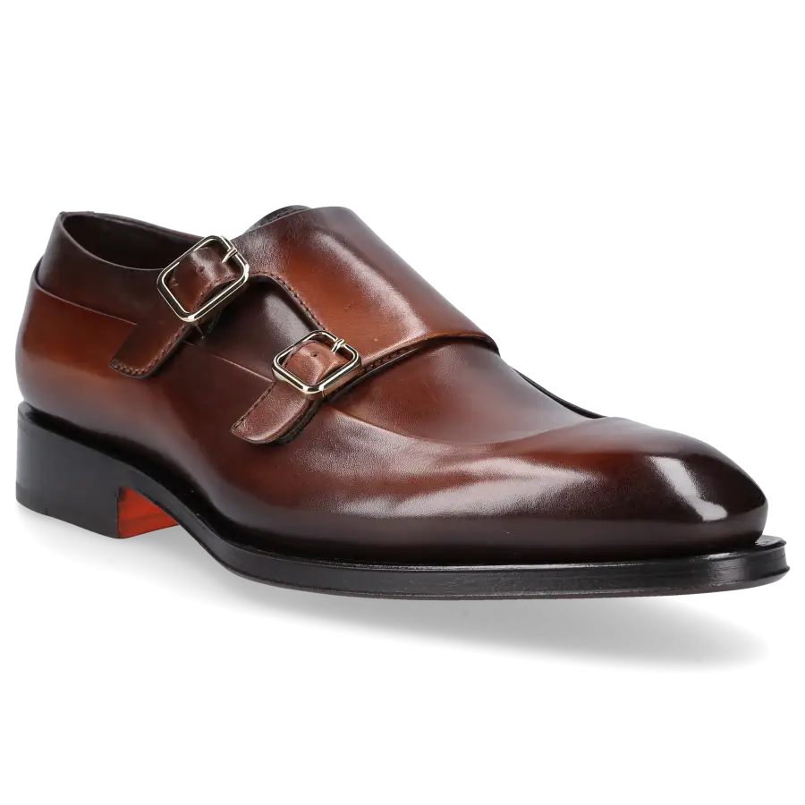 Santoni - Monk Schuhe 18239 Kalbsleder - braun