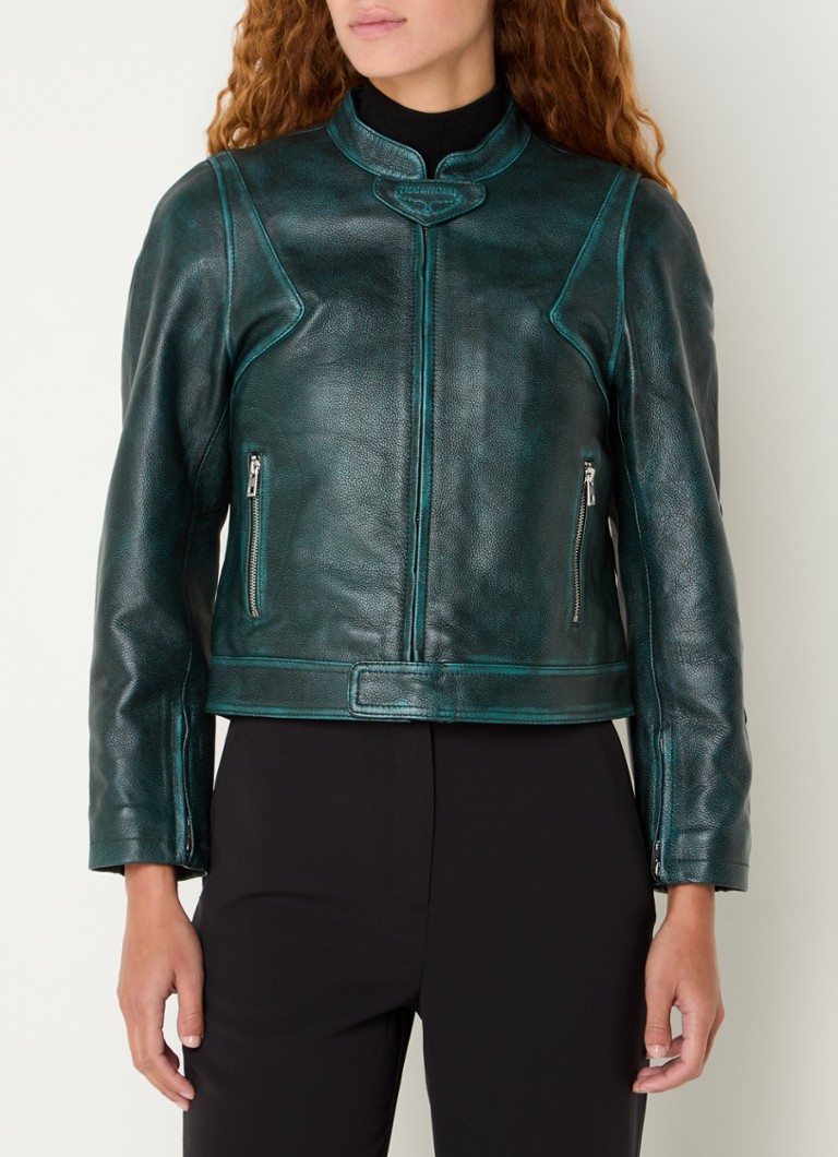 Zadig&Voltaire Loupa lambskin biker jacket with zip pockets