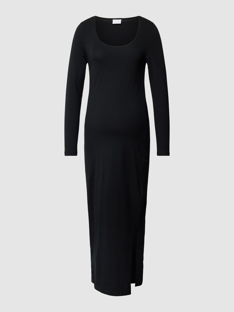 Umstands-Midikleid mit U-Ausschnitt Modell 'MIA' in schwarz