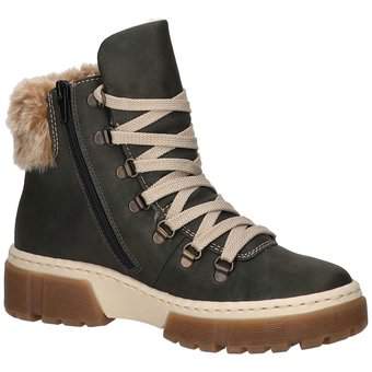 Rieker Schnür Boots in grün