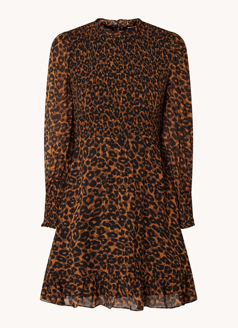 Rochie mini cu imprimeu leopard și volane Whistles