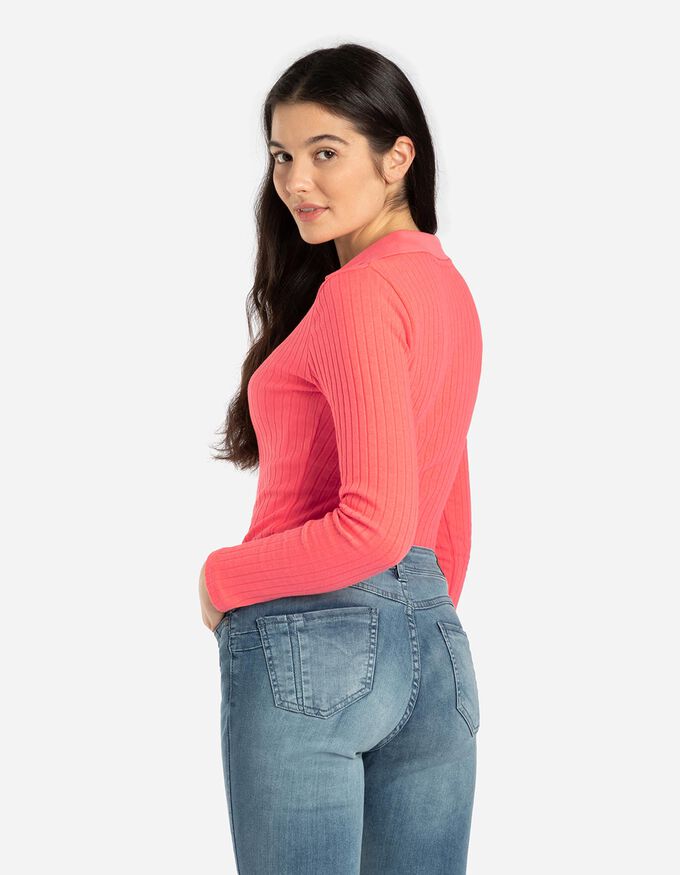 Langarm-Poloshirt - Baumwoll-Mix