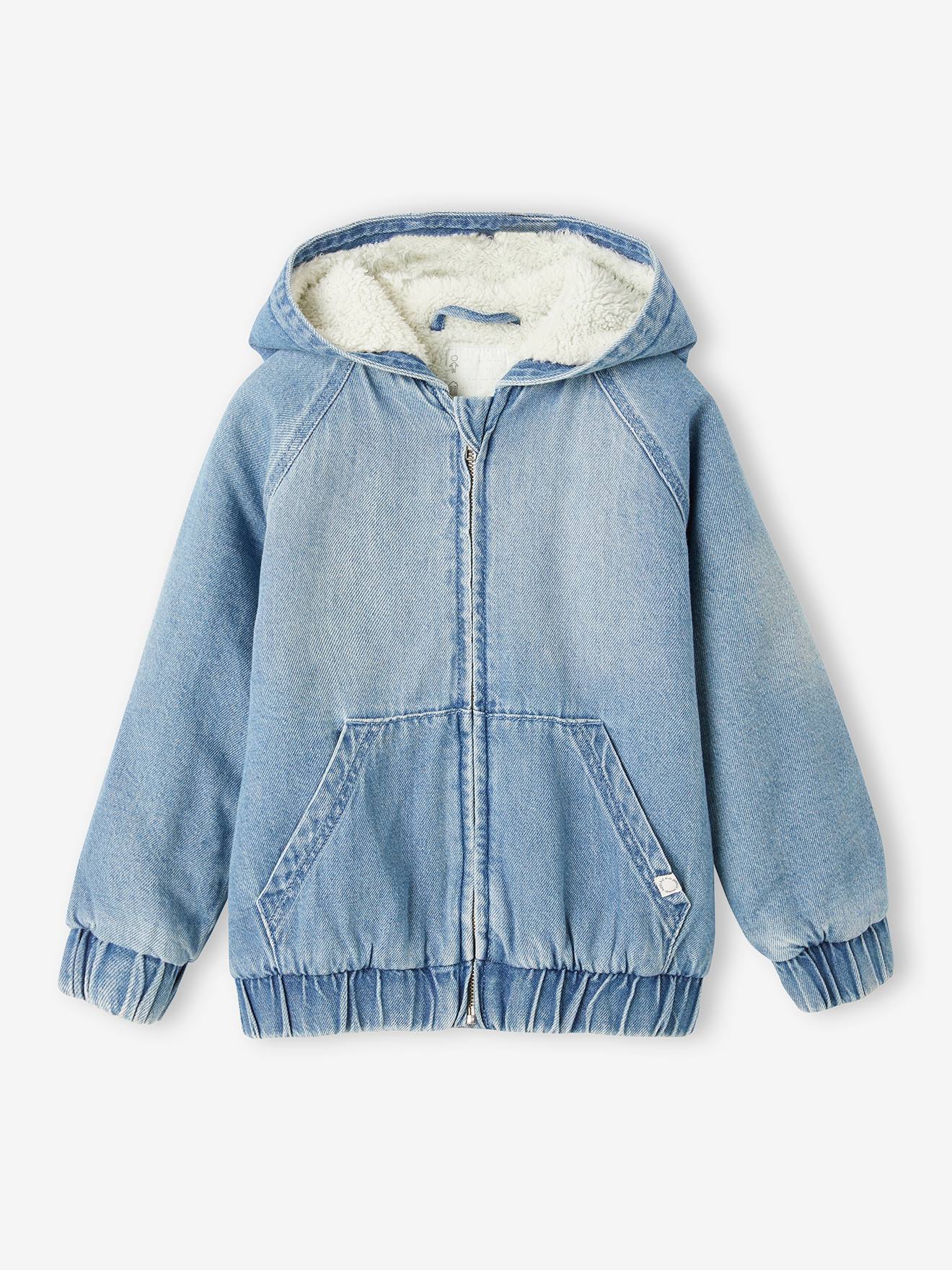 Vertbaudet Jungen Jeansjacke mit Kuschelfutter - double stone