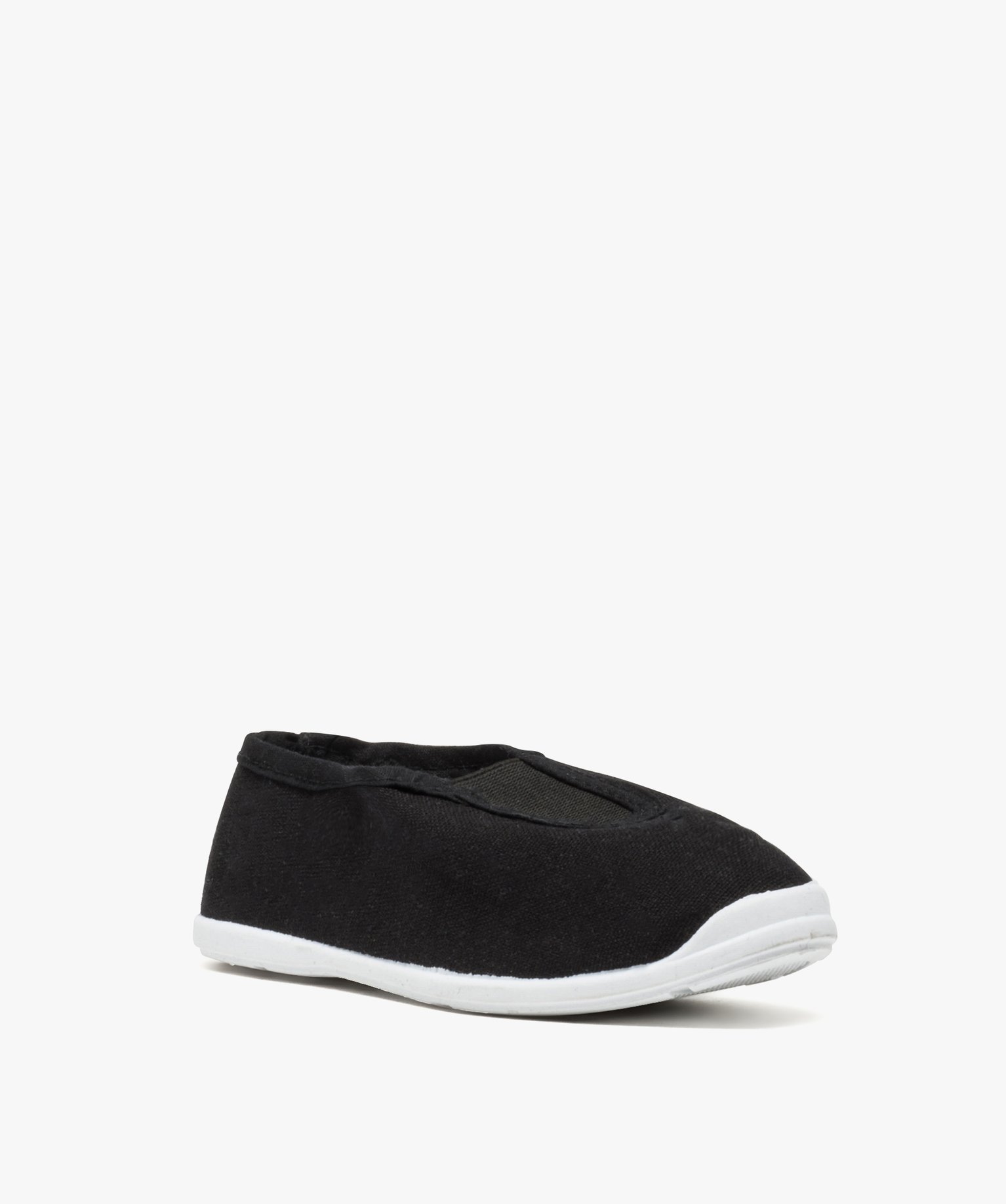 Chaussons rythmiques en toile unis avec élastique noir | GEMO