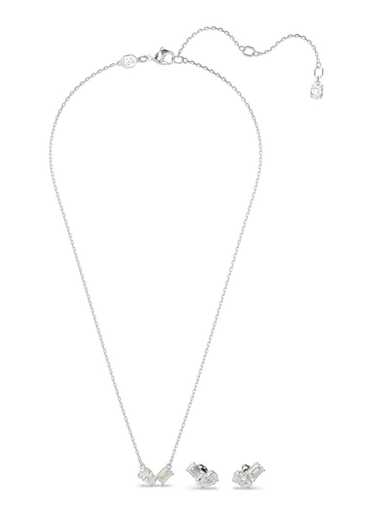 Swarovski Mesmera set of necklace and stud earrings with crystal