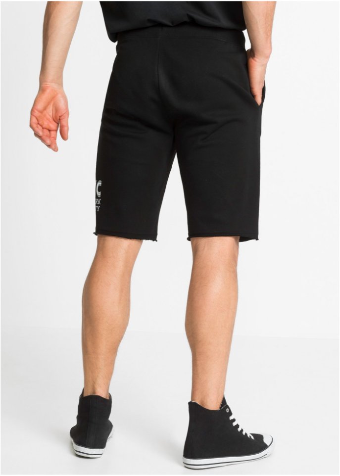 Sweat-Bermuda mit offenen Kanten
