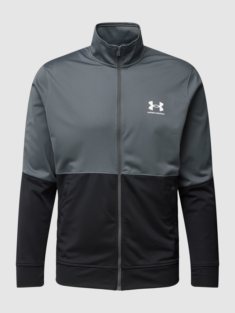Sweatjacke mit Stehkragen in graphit