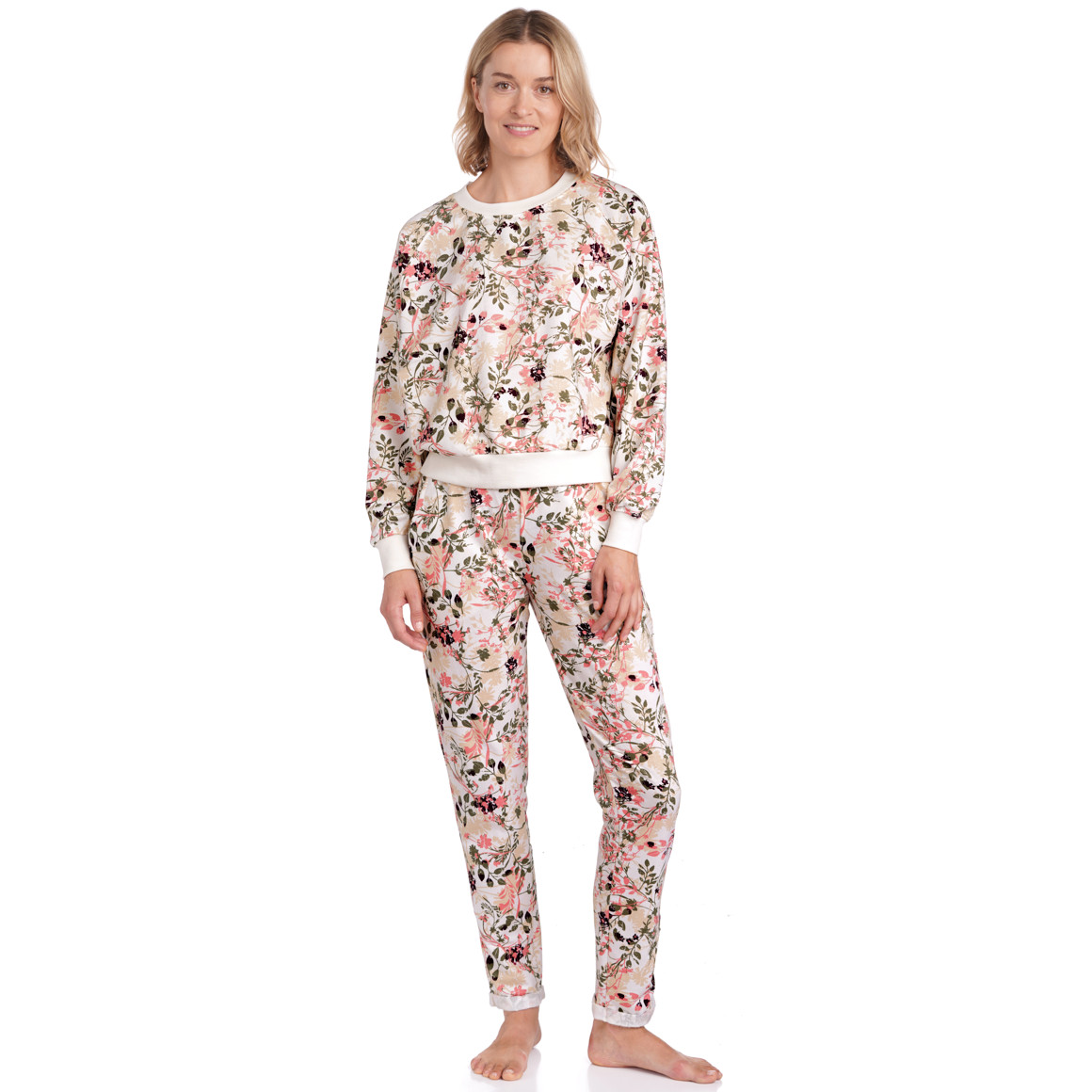 Damen Loungewear-Sweatshirt floral gemustert