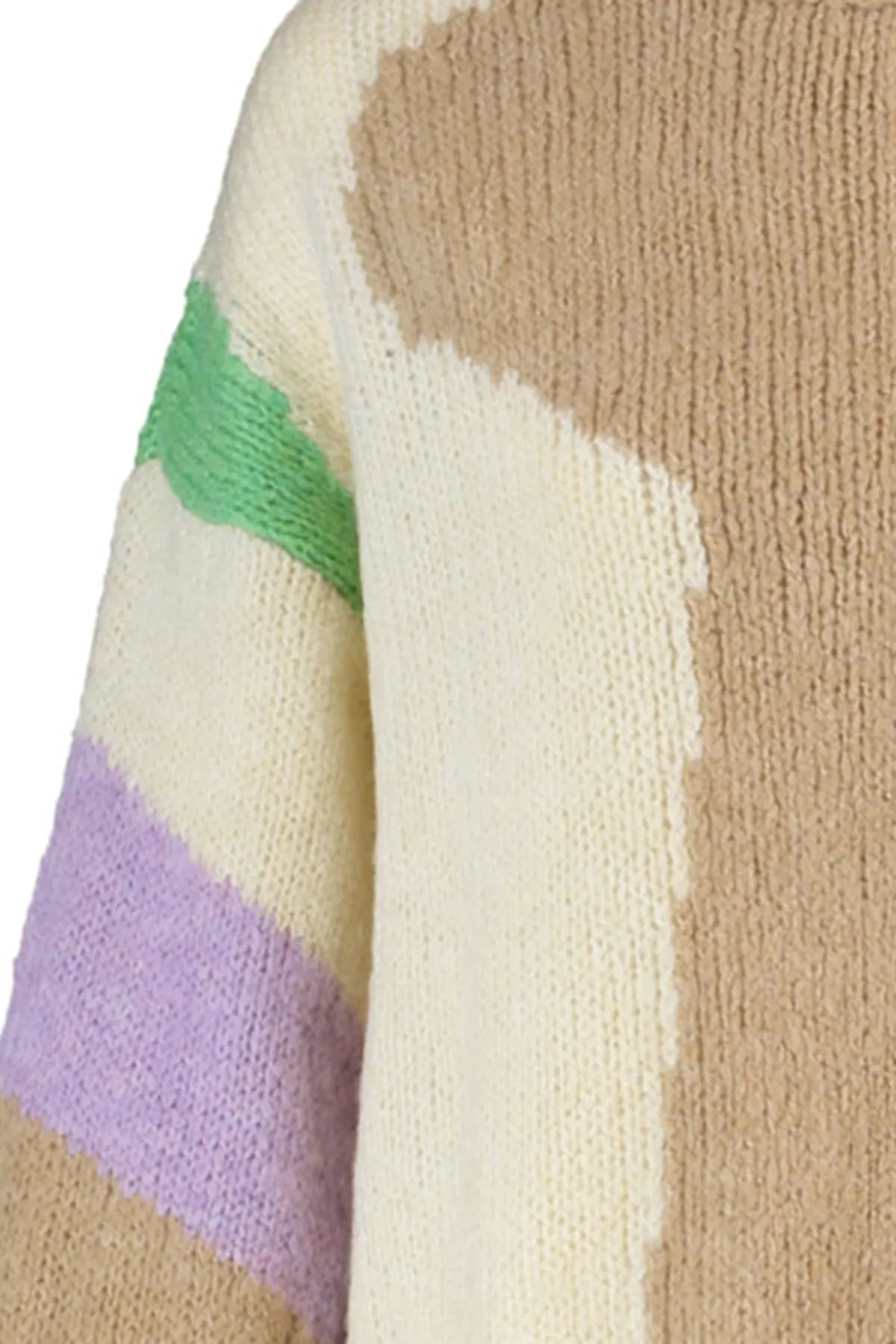 Trendyol Collection  Brauner, weich strukturierter Strickpullover mit Farbblockdesign TWOAW20XS0047