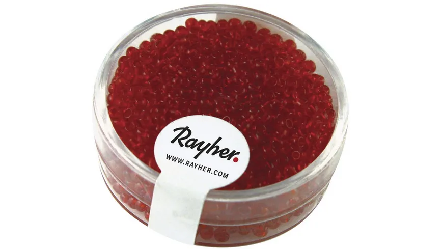 rayher Rocailles 2 mm ø transparent Rot 17 g