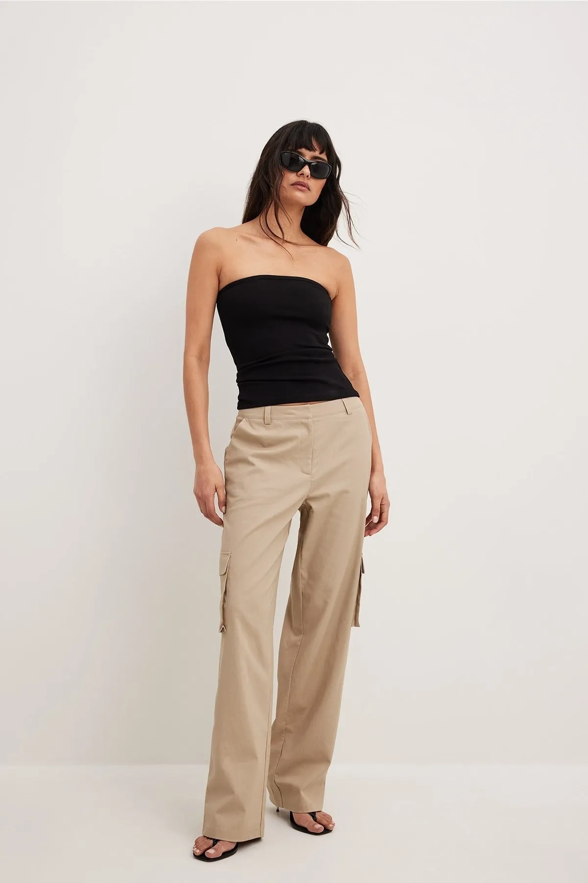 NA-KD  Leinen-Cargohose