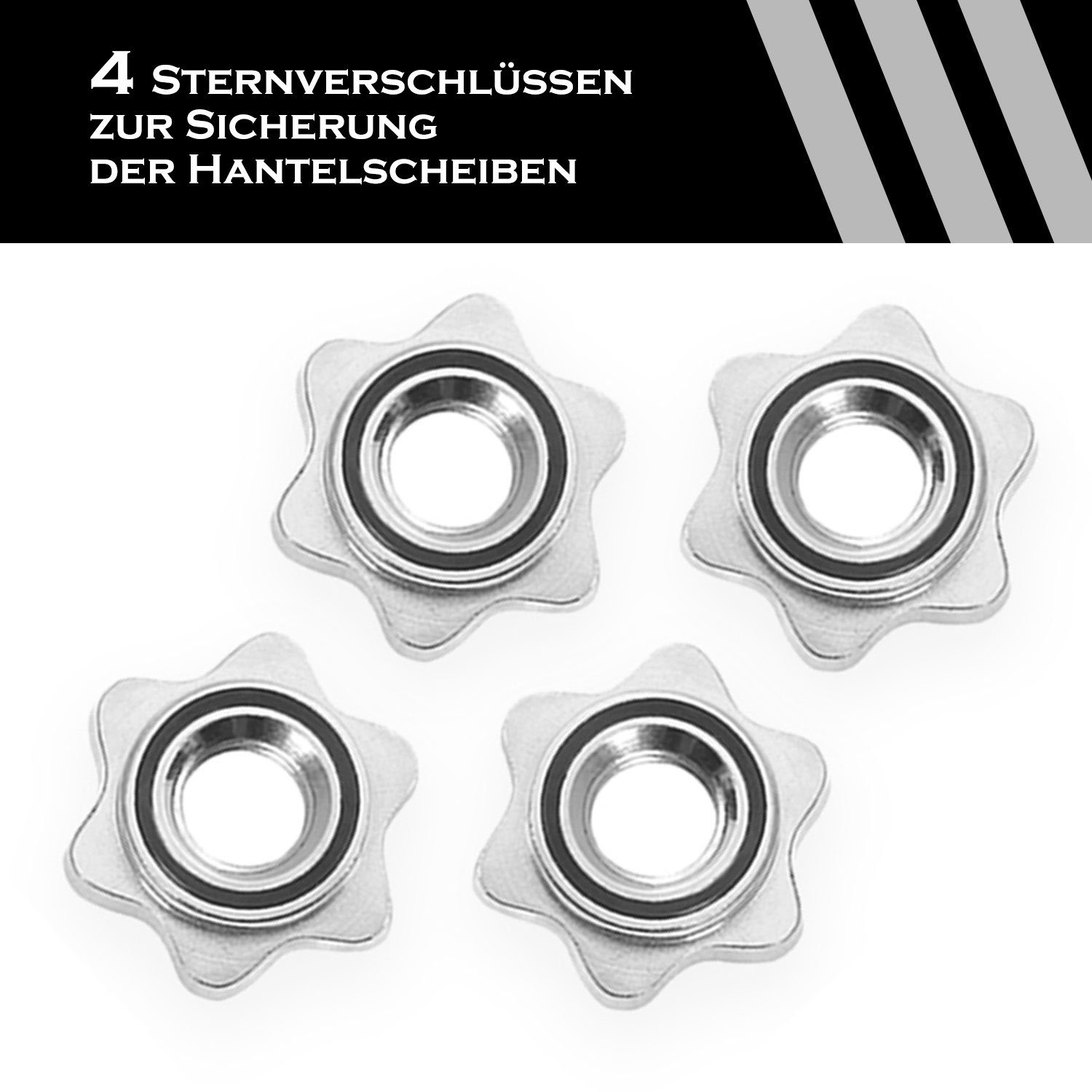 Croch Kurzhantelstange Hantelstange, Eisen, (Set, 1-tlg., einzeln oder 2er Set 35.5cm oder 40cm), Ø 25.4mm 30mm einzeln oder 2er Set mit Sternverschlüssen