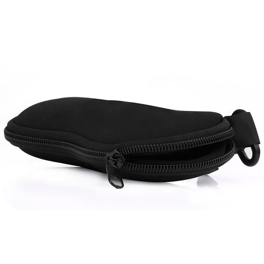 HIBNOPN Brillenetui Brillenetu Reißverschluss Sonnenbrille Tasche mit Gürtelclip Tragbare