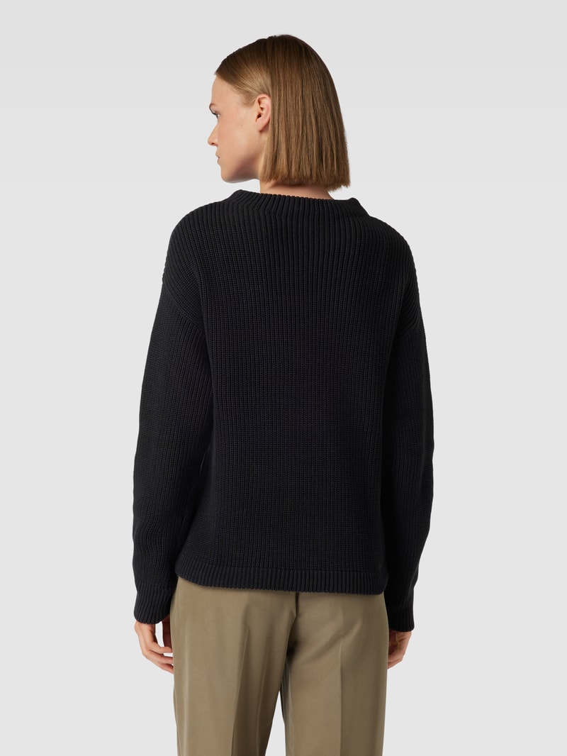 Strickpullover mit Strukturmuster in schwarz