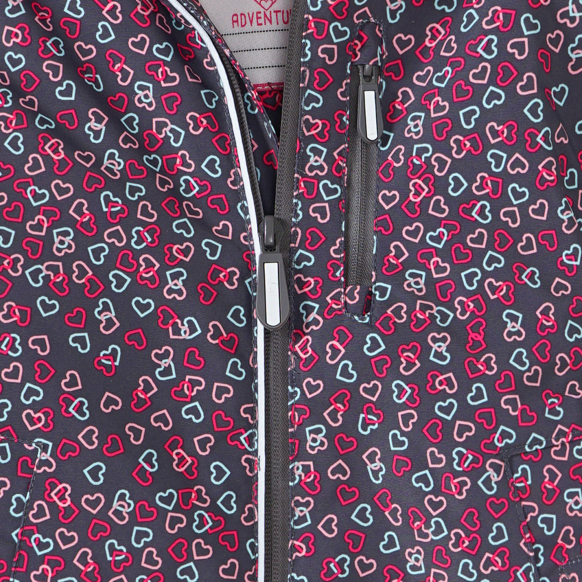 Mädchen Schneejacke mit Herzchen-Muster