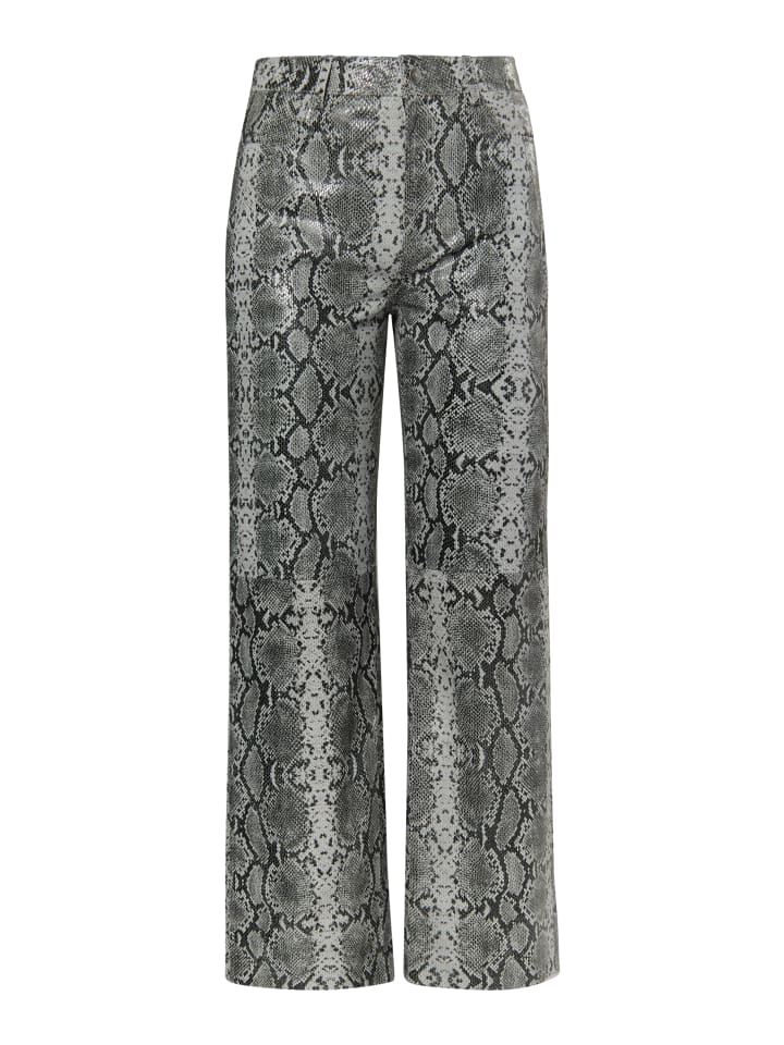 faina Lederhose in Grau Schlange günstig kaufen