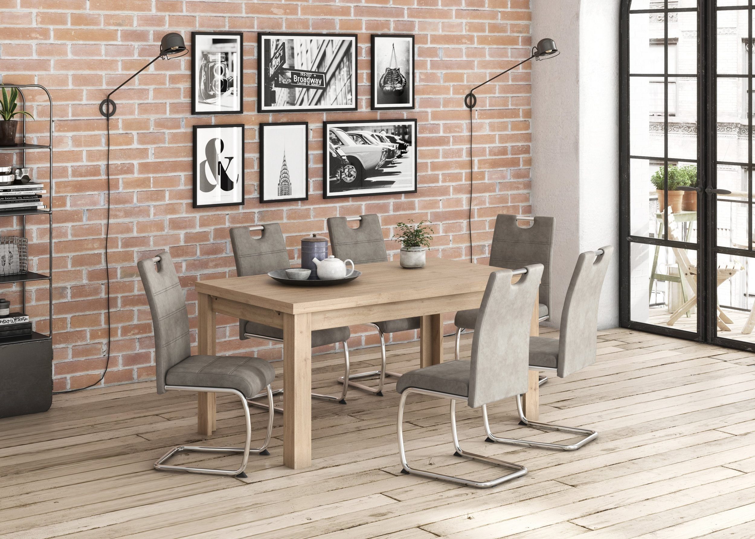 Homexperts Essgruppe Zabona, (Set, 5-tlg), 4 Stühle und 1 Tisch