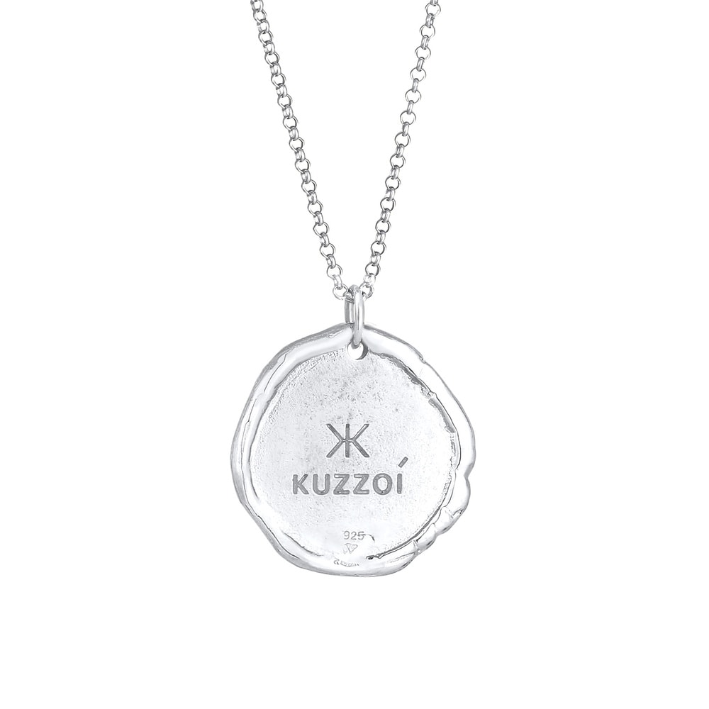 KUZZOI KUZZOI Collier Pendentif de pièce de monnaie pour homme avec lettrage de croix an Bijoux
