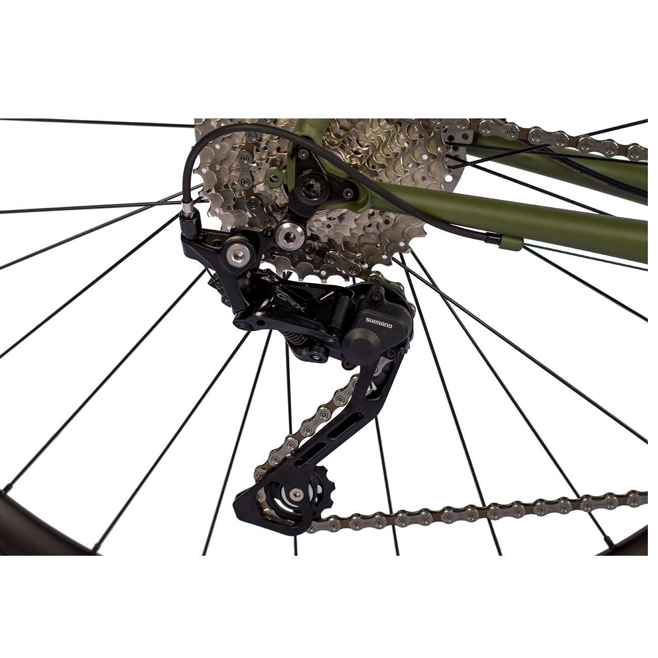 Airtracks Gravelbike Herren Gravel Bike 28 Zoll Fahrrad JB-04, 20 Gang, (Shimano 2x10 Gang GRX-400 / Carbon Gabel / Ritchey Komponenten), Olive Grün Matt / Rahmenhöhen 53cm, 55cm und 57cm - Modell 2022