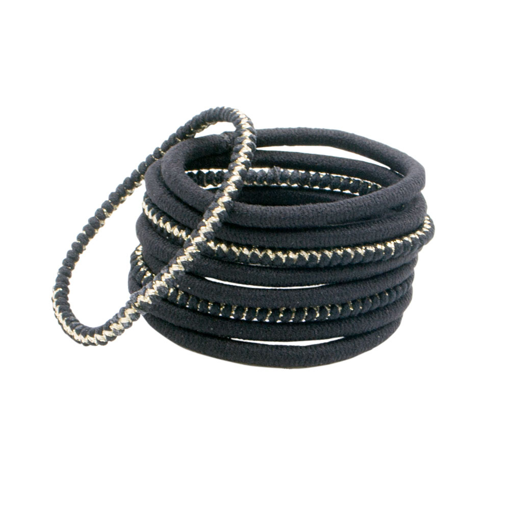Bachca Elastiques épais noir x 9 Accessoire cheveux