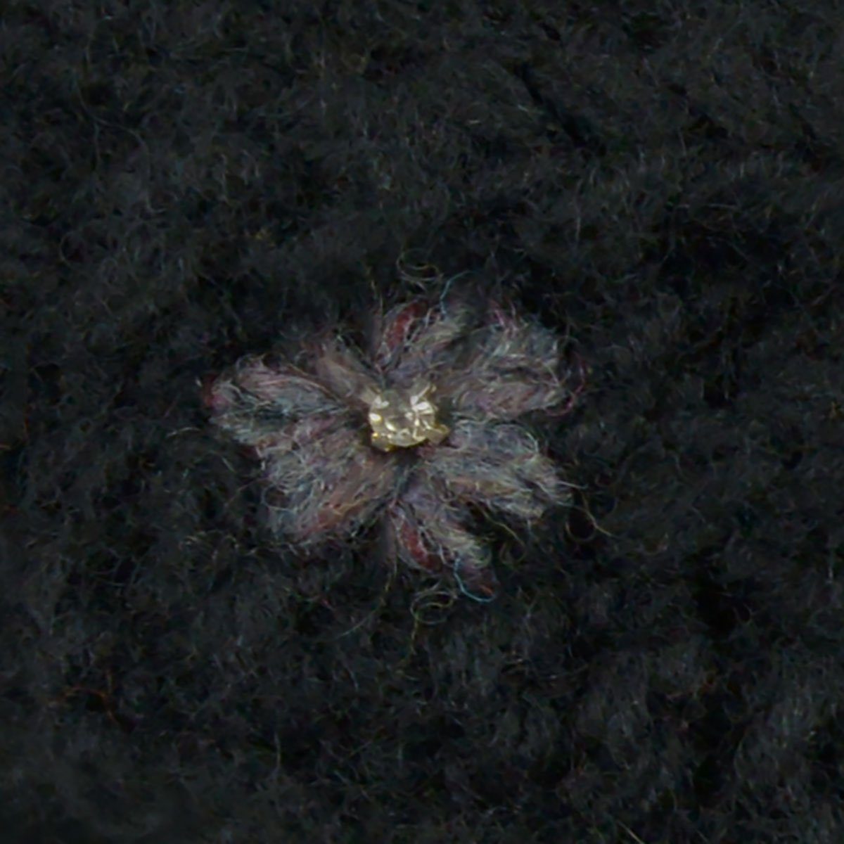 McRon Stirnband Gestricktes Stirnband mit Strasssteinen Modell Flora mit wärmender Wolle