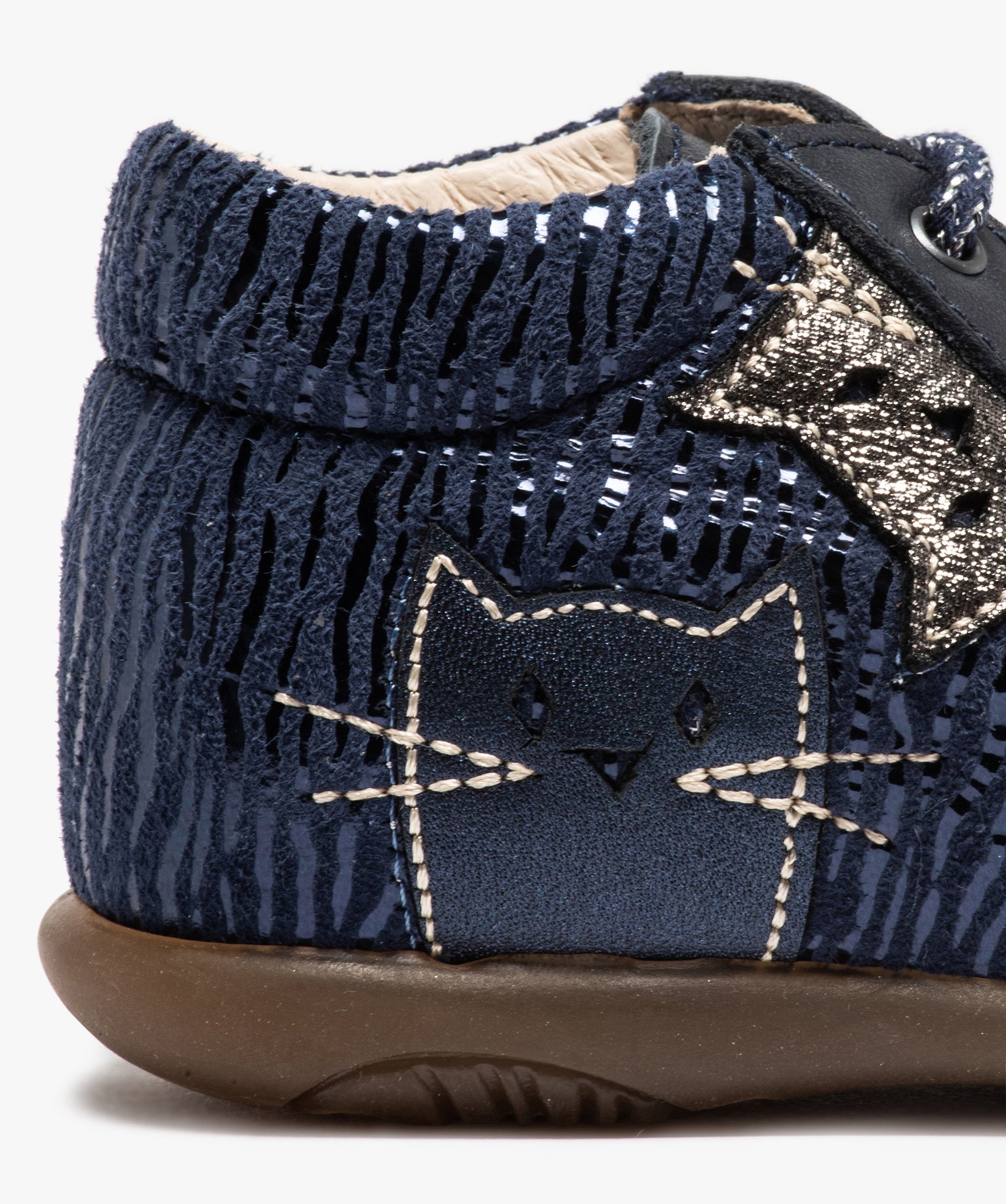 Chaussures premiers pas bébé avec motifs chats - Bopy marine | GEMO
