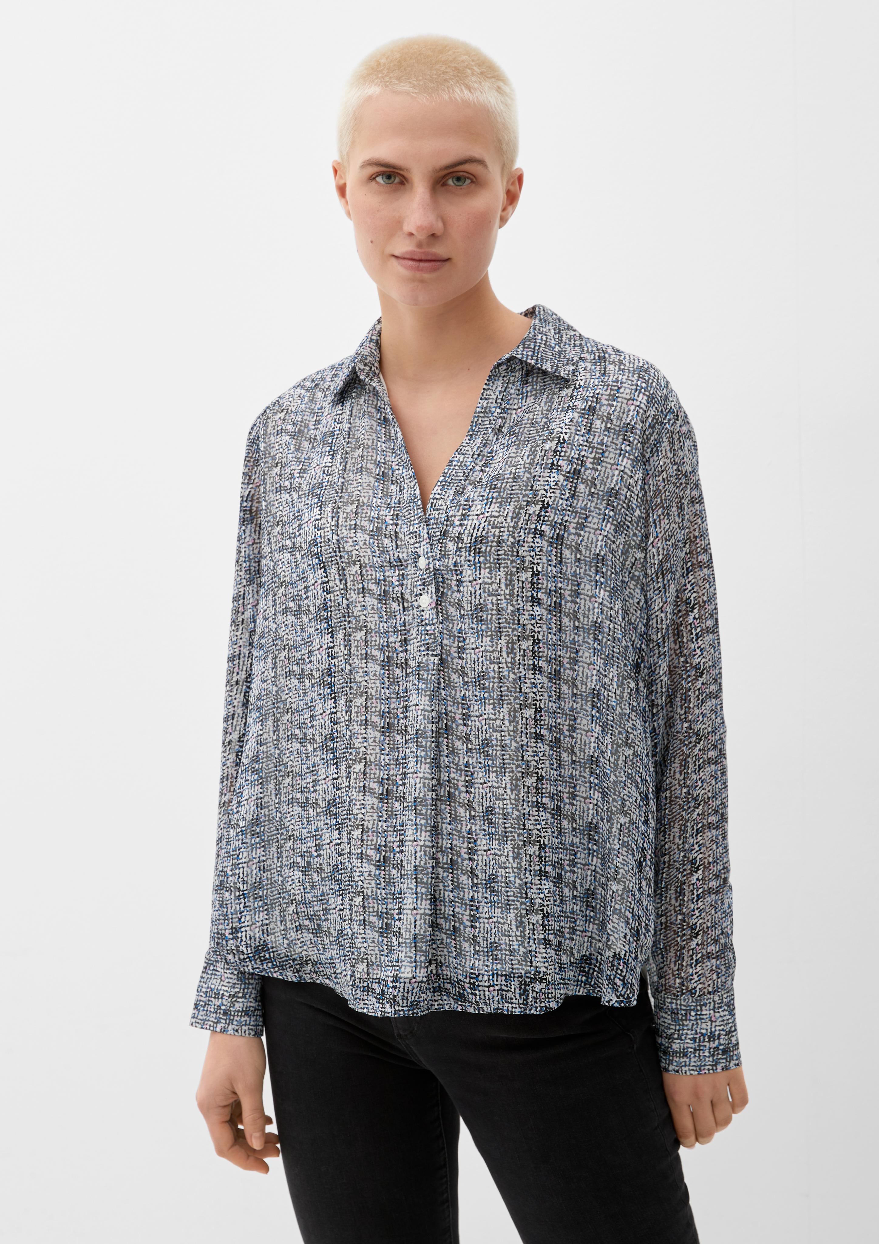 Gemusterte Satinbluse  2124772-02A2