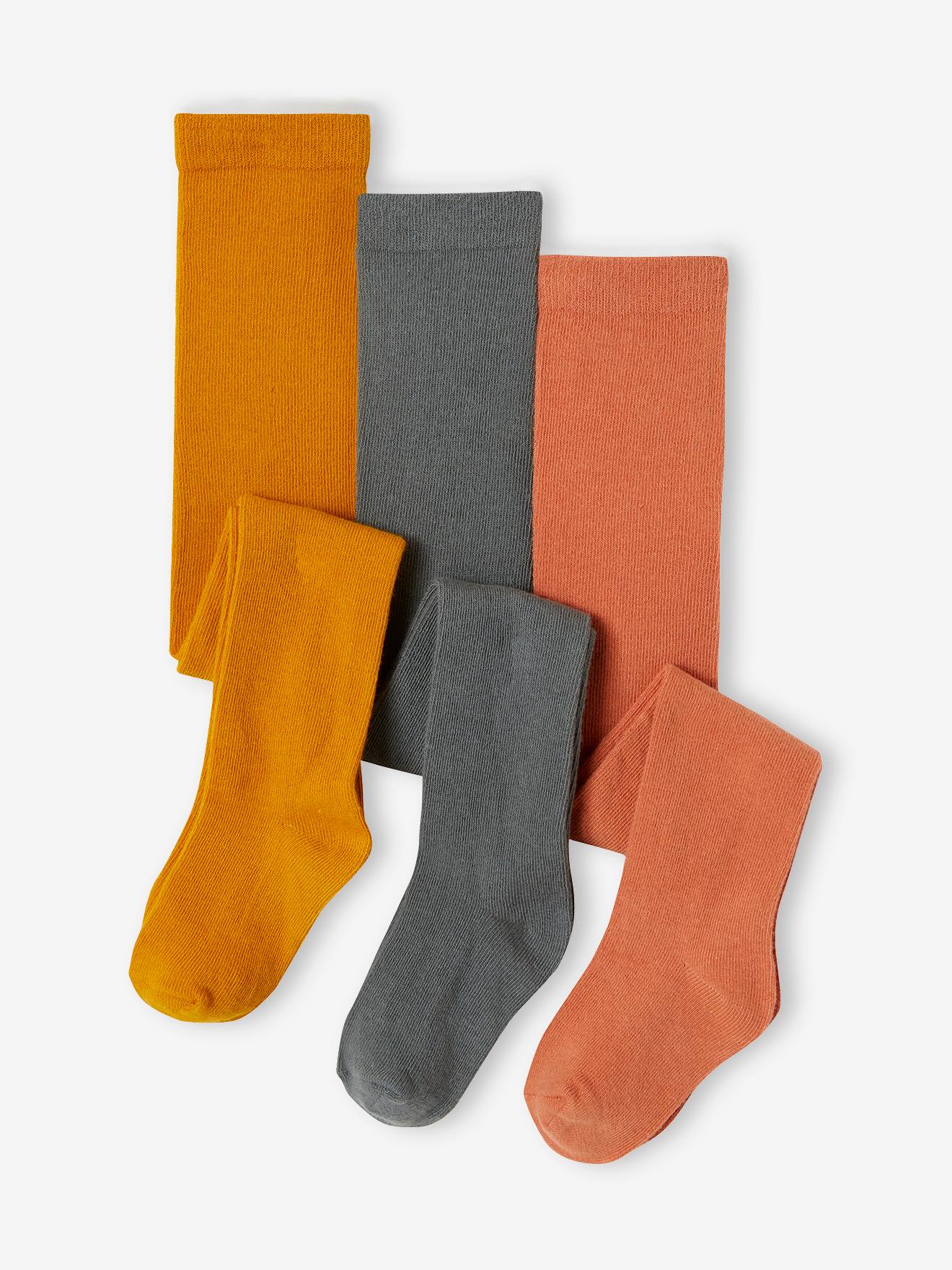 Lot de 3 collants bébé maille BASICS noisette