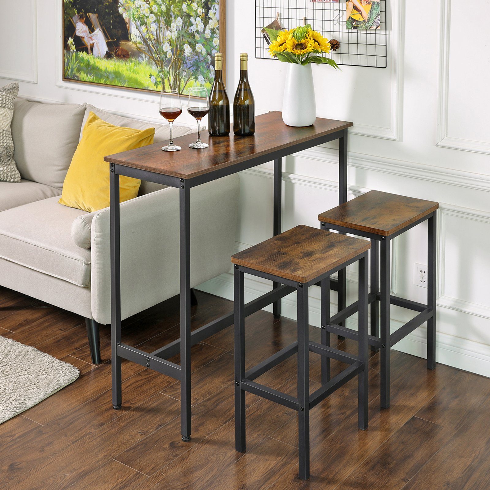 VASAGLE Bartisch Küchentisch Bistrotisch, 100x40x90cm, bis 100kg belastbar