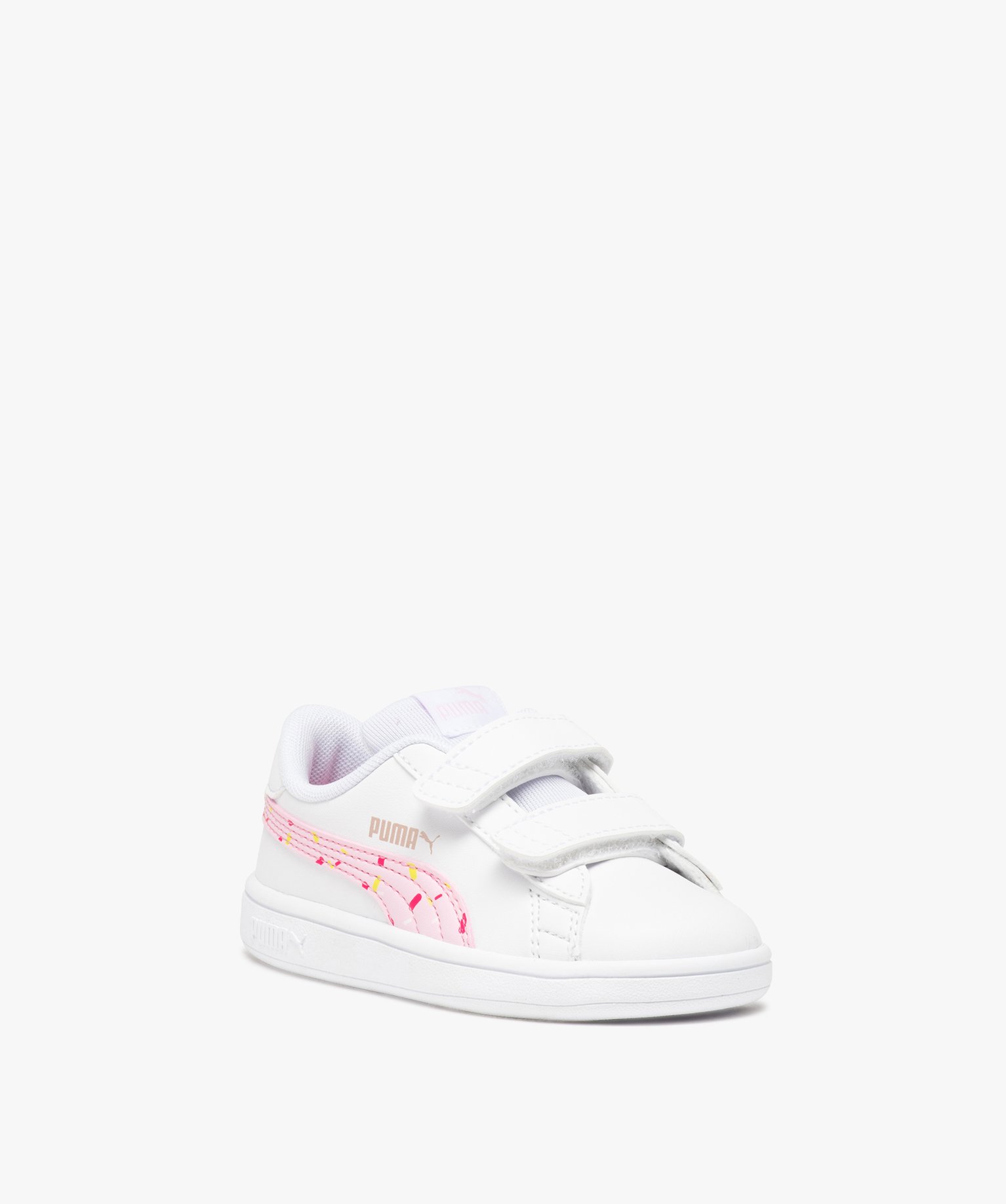 Baskets fille unies détails confettis et à scratch - Puma blanc | GEMO