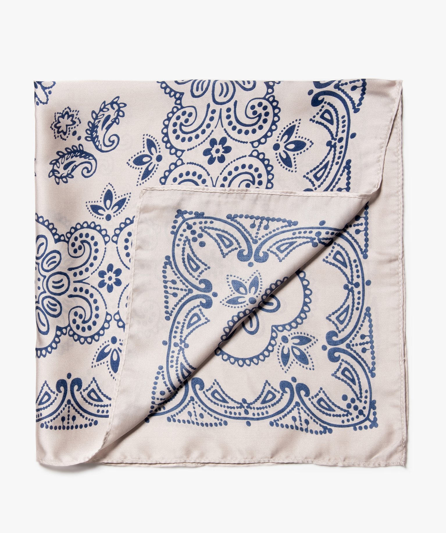 Foulard femme en satin imprimé petit format carré orange | GEMO