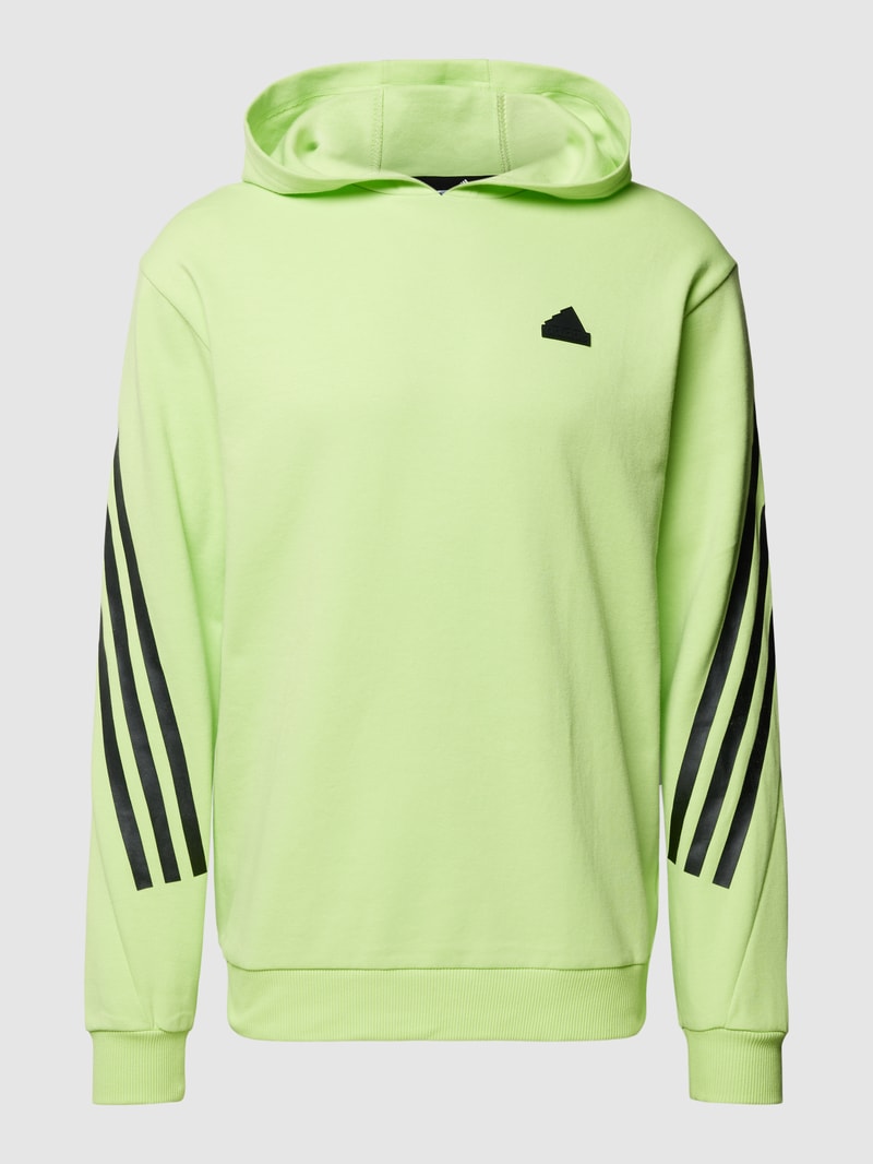 Hoodie mit Kontraststreifen in hellgrün