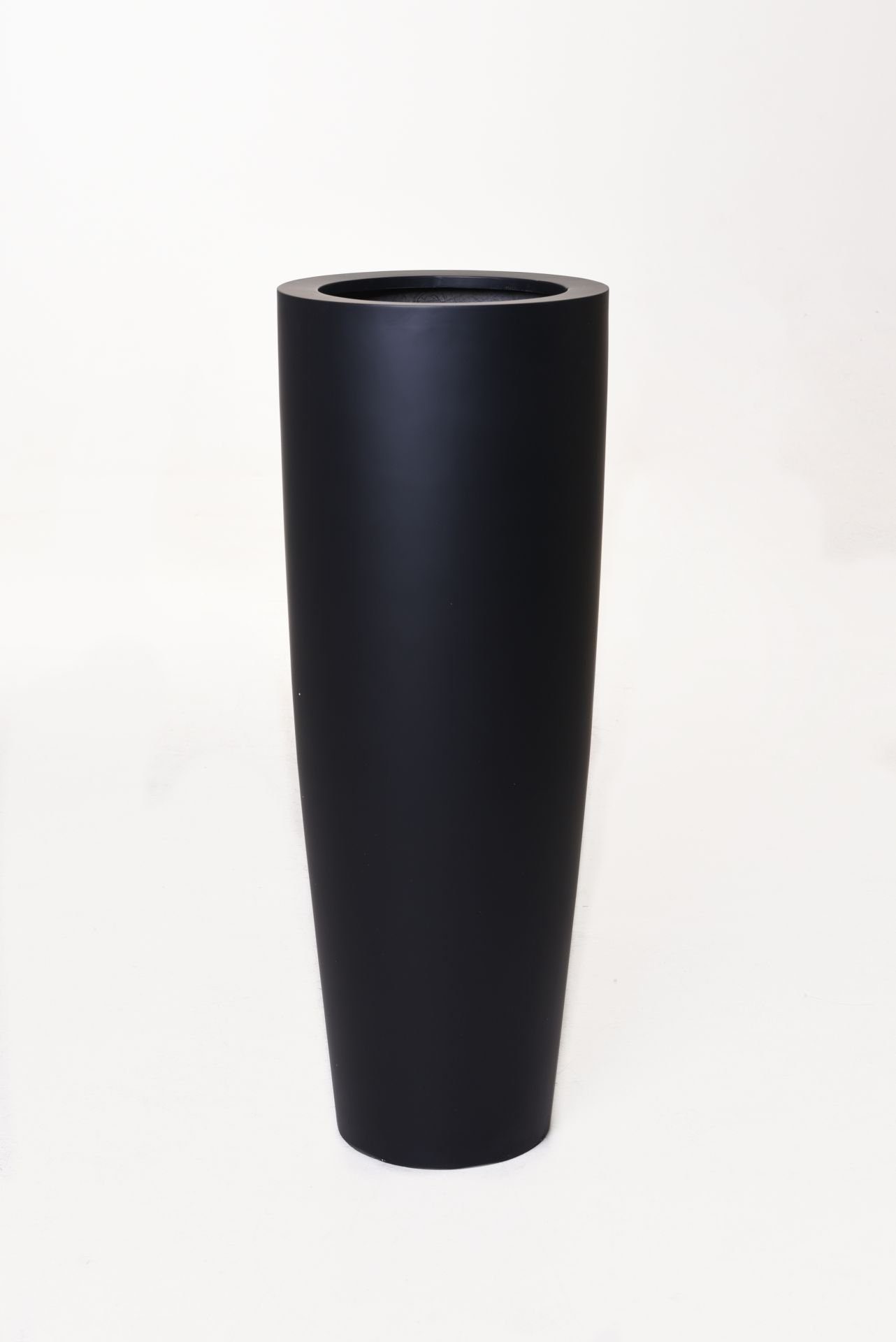 VIVANNO Pflanzkübel Pflanzkübel Pflanzgefäß Fiberglas PILA Schwarz - 37x100 cm