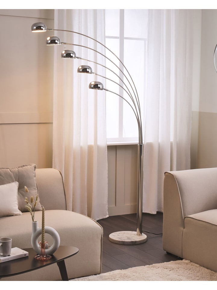 Beliani Stehleuchten FLINDERS in Silber/Schwarz - (W) 100 x (H) 212 x (L) 100 cm günstig kaufen onesize