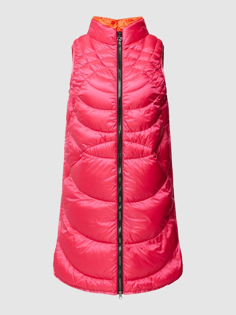 Steppweste mit Seitenschlitzen in pink