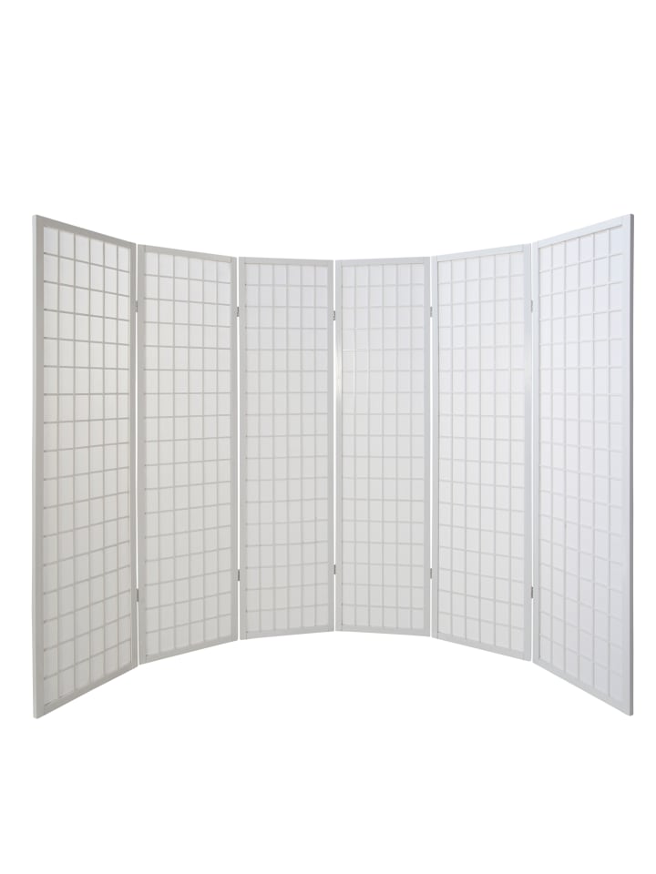 Homestyle4u 6-tlg Paravent in Weiß 264x175 günstig kaufen onesize