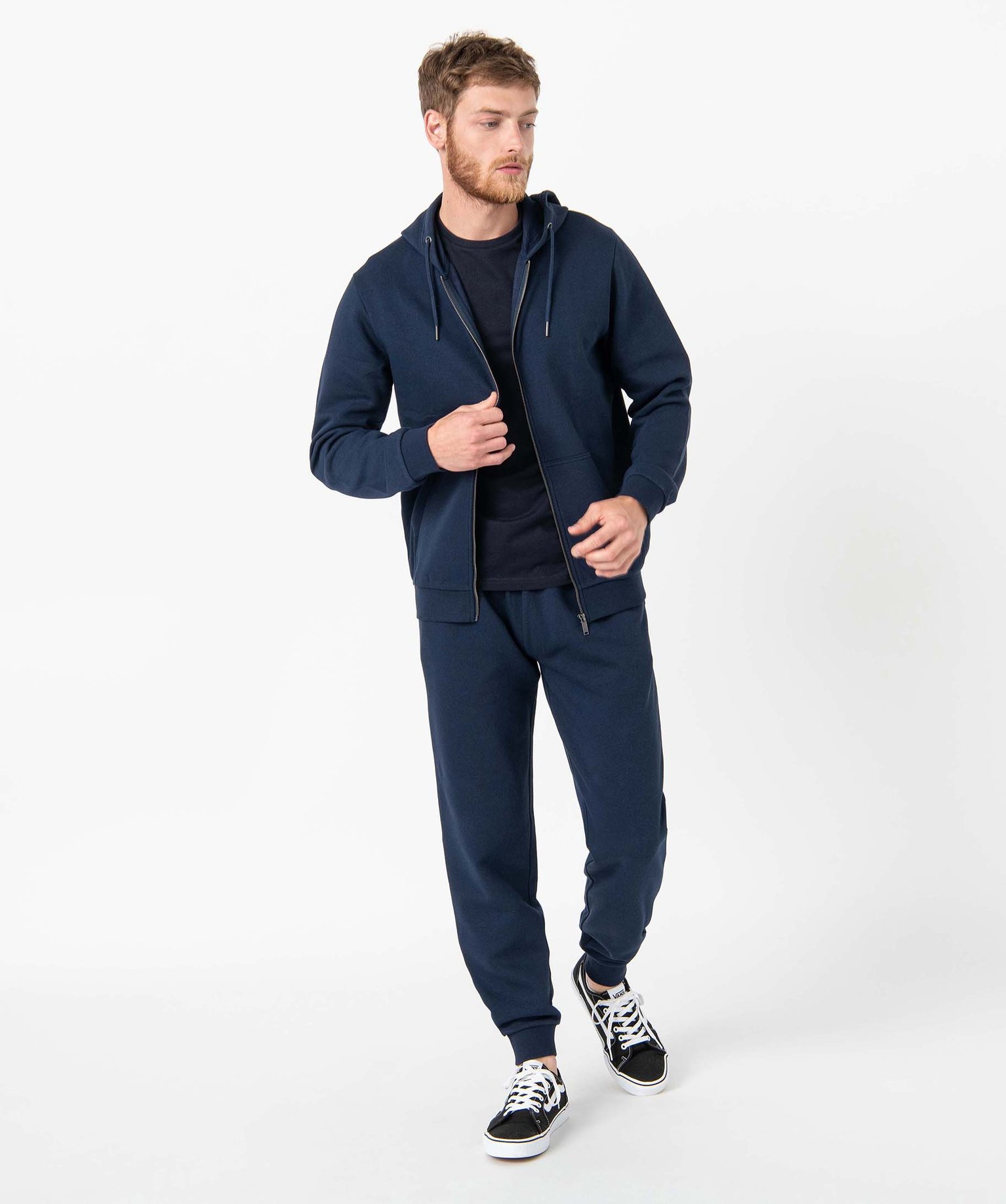 Sweat zippé à capuche homme bleu | GEMO