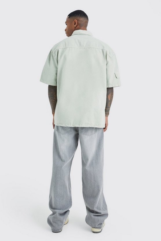 Kastiges Cargo-Jeanshemd