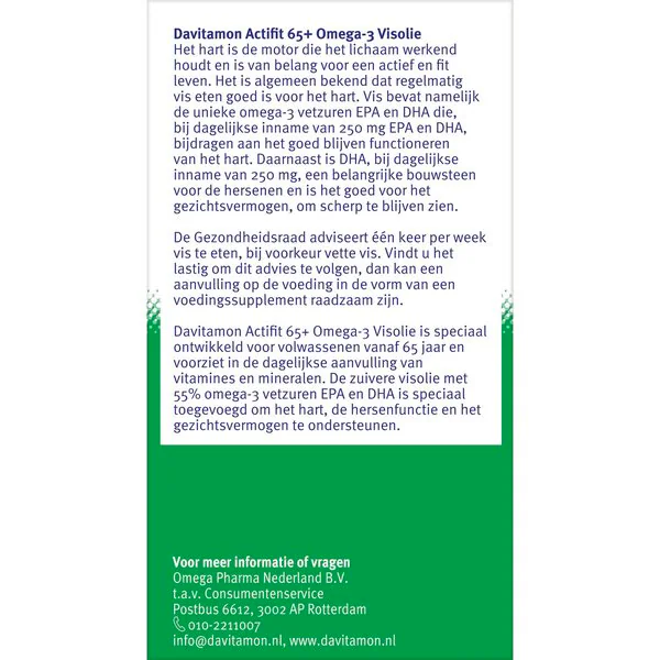 Davitamon Actifit 65 Omega-3 Halolaj Multivitamin és Ásványi Anyag Kapszula 80 db