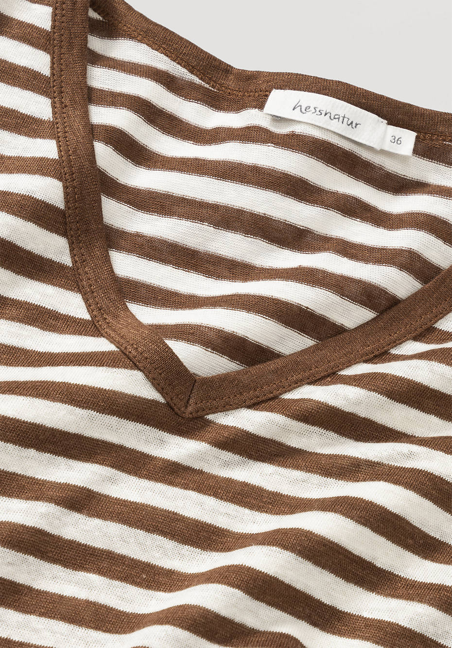Ringel-Kurzarmshirt aus reinem Leinen