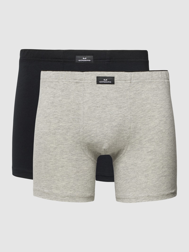 Trunks mit Label-Detail Modell 'LASTIC' im 2er-Pack in mittelgrau meliert