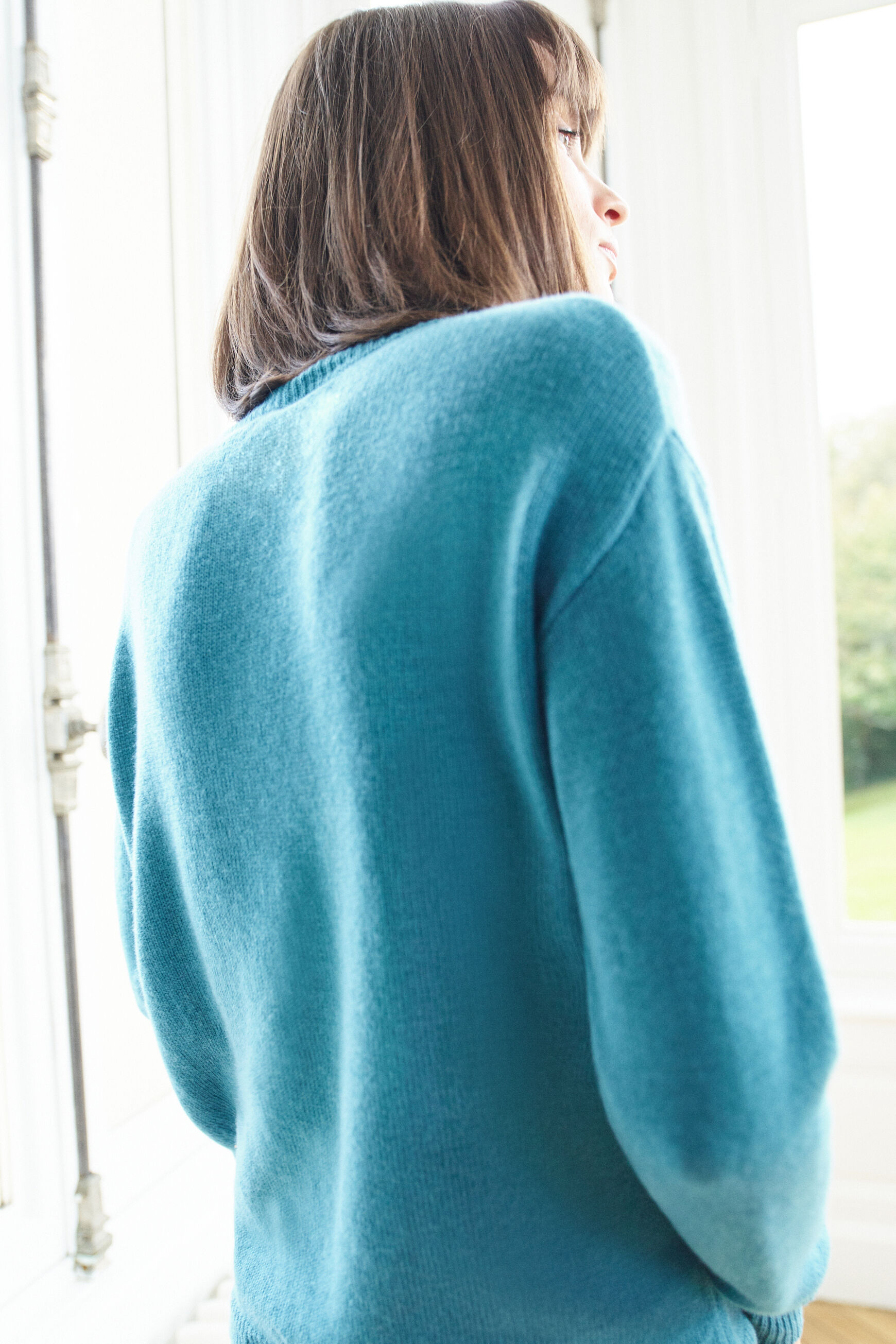 pull florine 100% laine bleu petrole femme