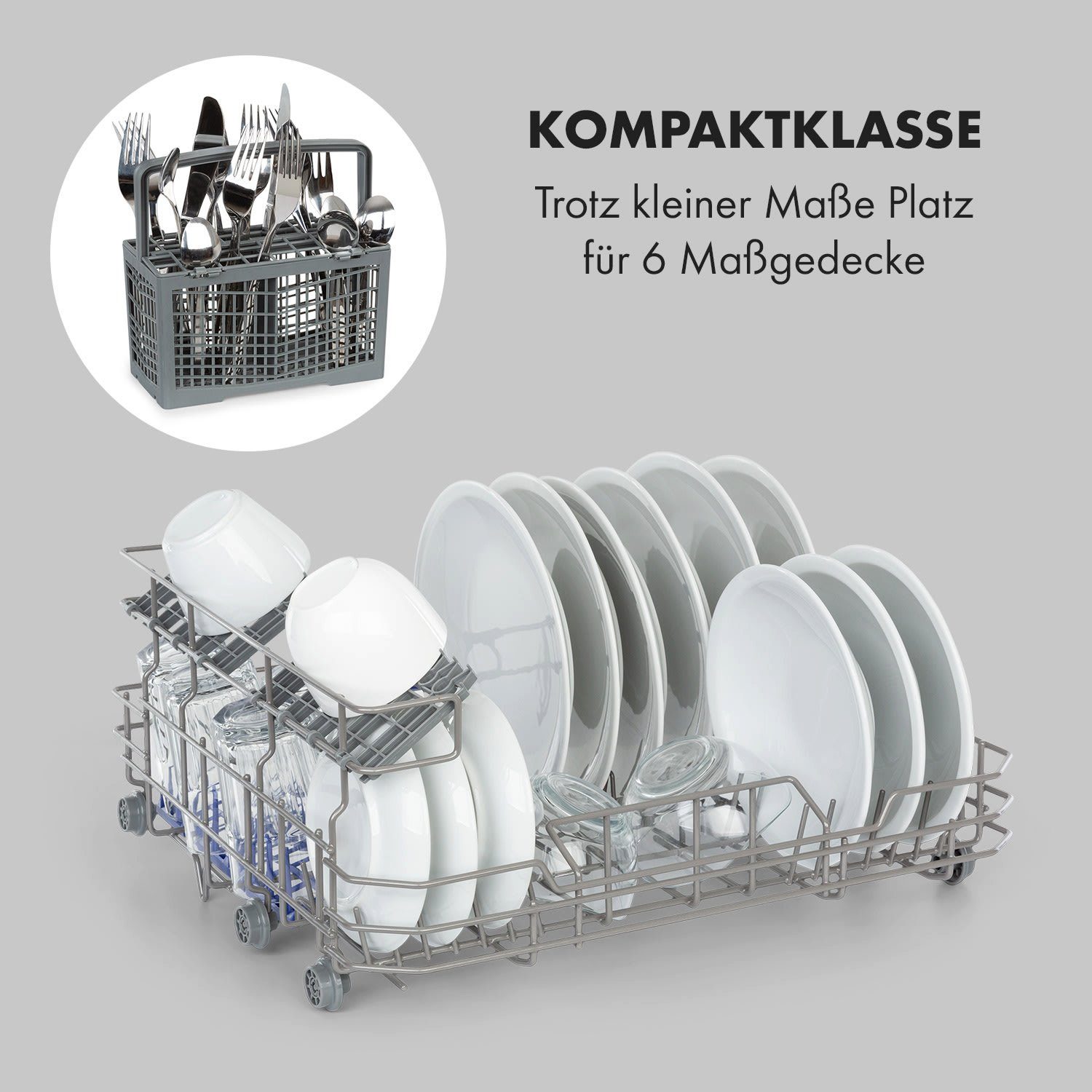 Klarstein Standgeschirrspüler Lagoona Geschirrspülmaschine 1380W 6,5L 6 Gedecke Touch, 10034631, 0 l