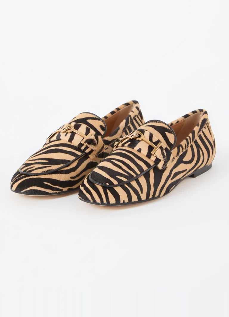 Tod's calfskin loafer with animal print