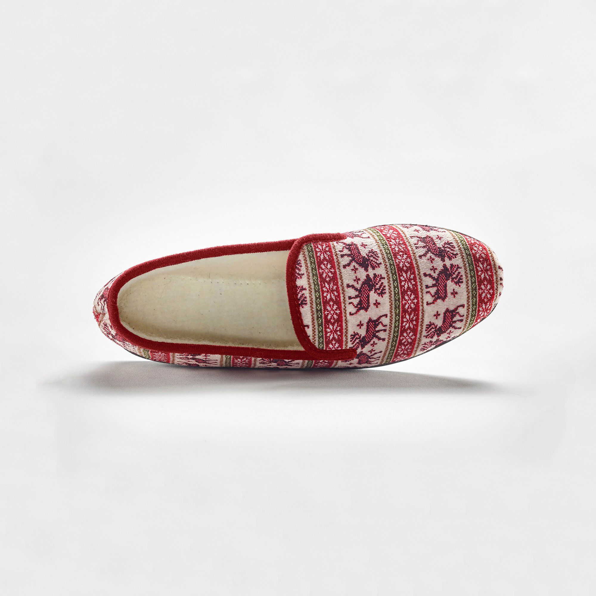 Chaussons imprimé d'hiver doublés en fausse fourrure