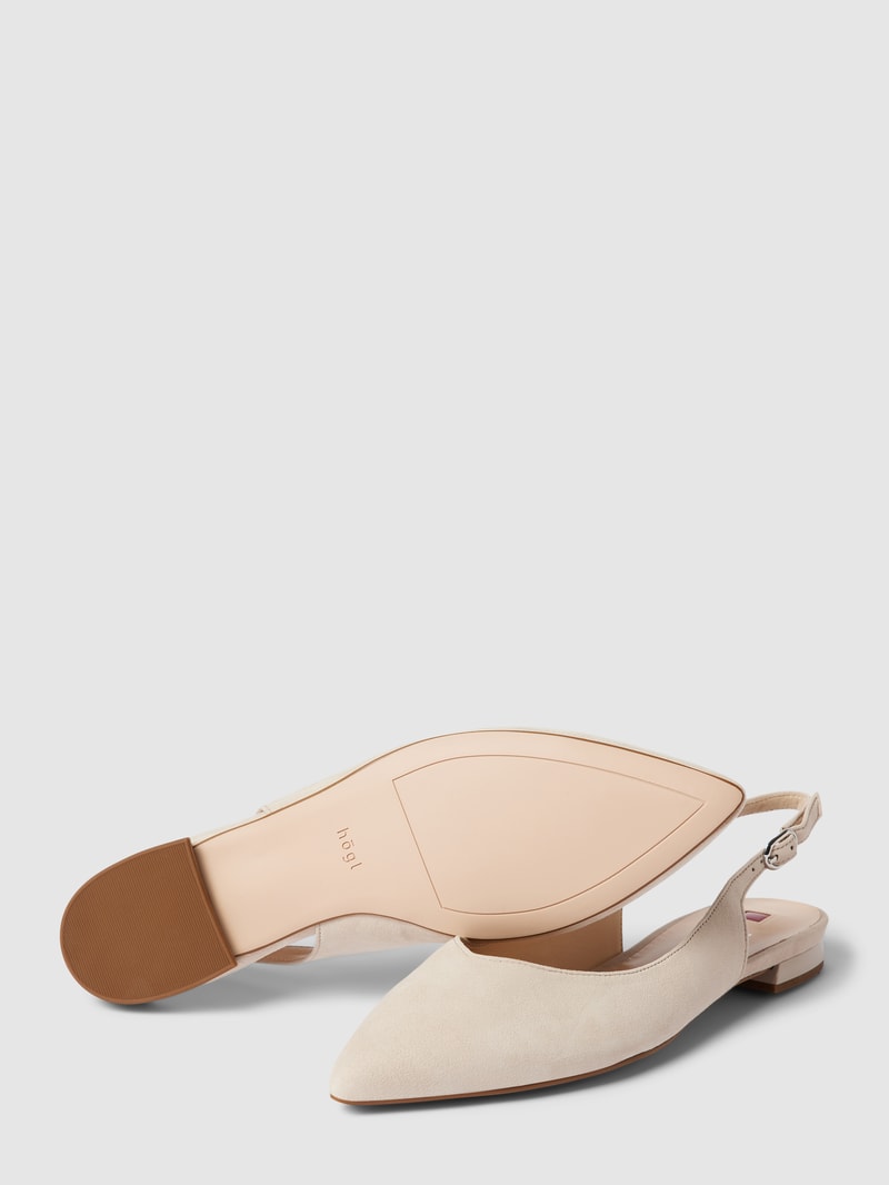 Ballerinas mit Dornschließe Modell 'Slingback' in taupe