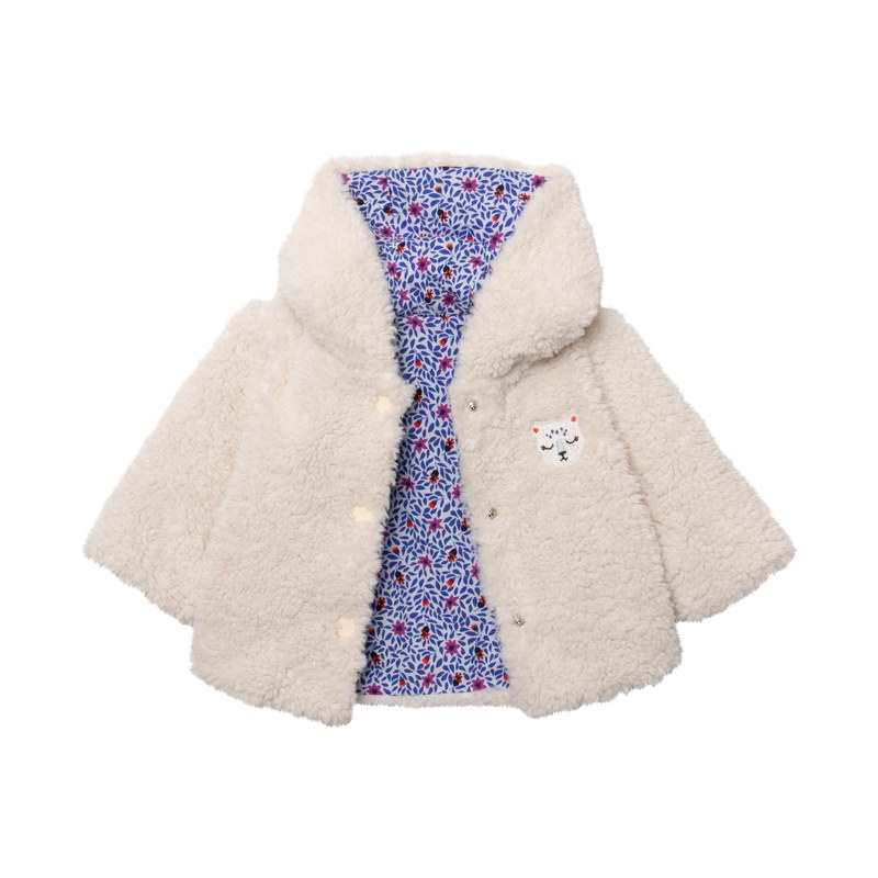 Veste réversible bébé fille micro fleurs beige Catimini