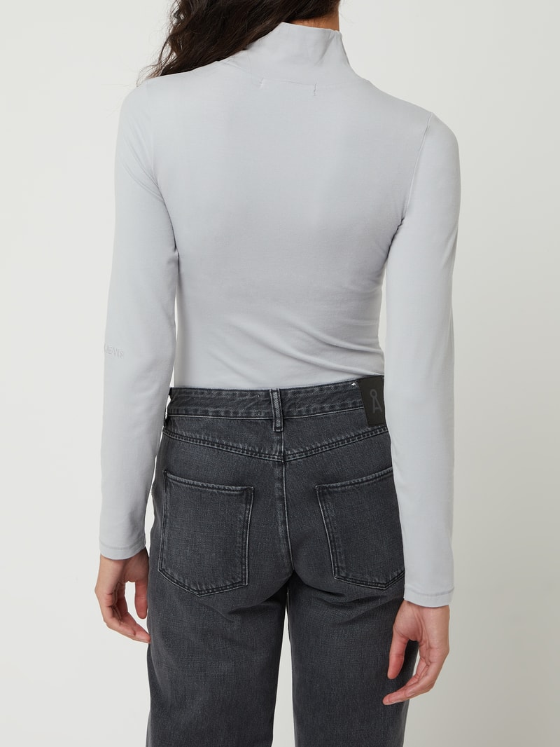 Body mit Logo-Print in mittelgrau